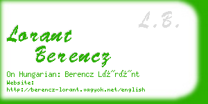 lorant berencz business card